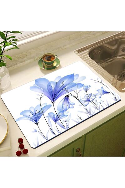 3D ELSE HALI Tezgah Üstü Bulasik Kurutma Matı Kaymaz Su Emici Kurulama Bezi Kurutma Örtüsü DSN-16