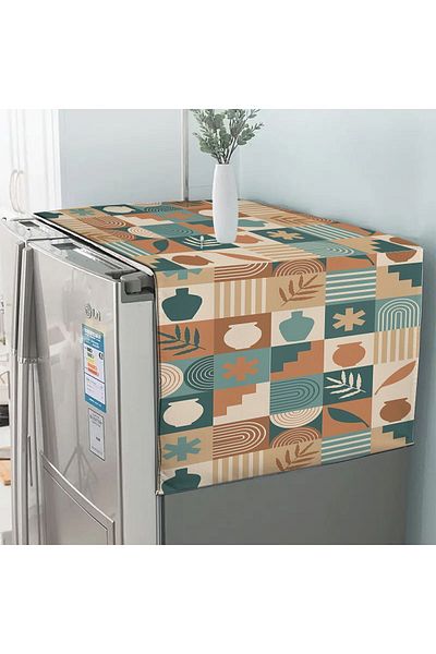3D ELSE HALI 60x140cm Brown Retro Patterned Diffusion and Refrigerator Cover