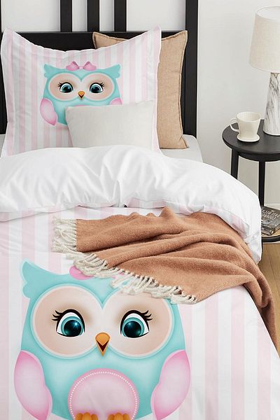 3D ELSE HALI Owl Patterned - Single Children's Bedding Set