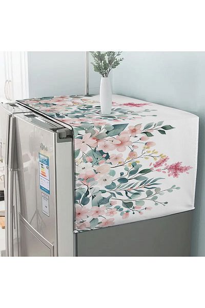 3D ELSE HALI 60x140cm Green Eucalyptus Patterned Diffusion and Refrigerator Cover