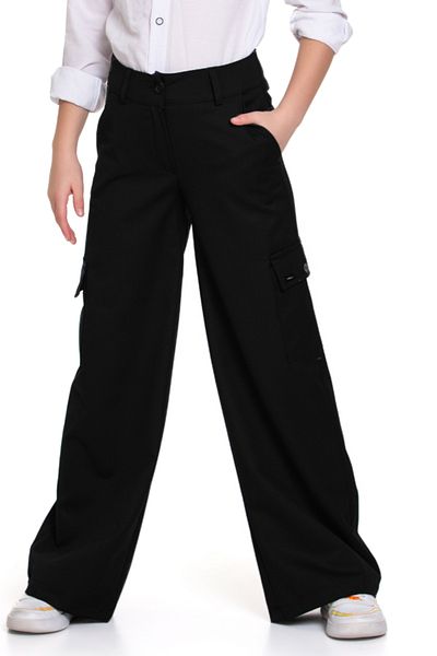 LAPINKOD Girl's - Buttoned and Side Pocket Pipe Leg Trousers