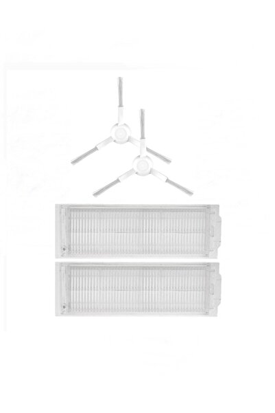 ibrush Συμβατό με Mi Robot Styj02ym 2 φίλτρα Hepa και 2 λευκές πλαϊνές βούρτσες