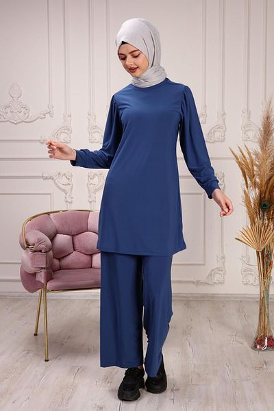 ilmek Γυναικείο κορδόνι με κορδόνι Sandy Hijab Tunic Παντελόνι Διπλό Σετ 5406
