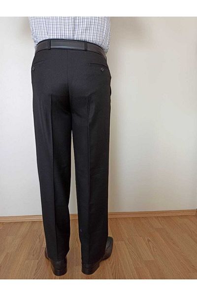 KARAOĞLU TEKSTİL Classic Cut Black Fabric Trousers