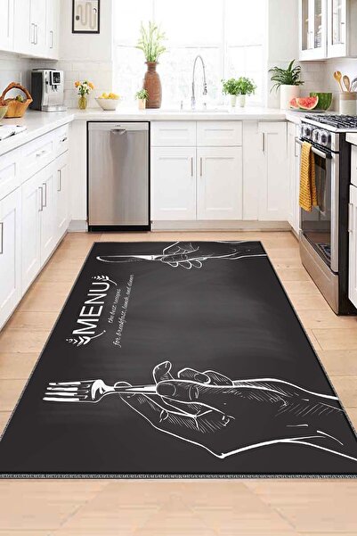 3D ELSE HALI Dekoratif Desenli Yıkanabilir Kaymaz Taban Mutfak Halısı Ds-21