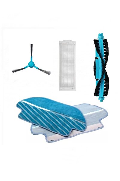 ibrush Σετ 4 τεμαχίων σε μπλε χρώμα συμβατό με Mi Robot Viomi V2 Pro