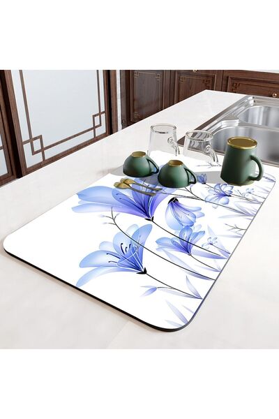 3D ELSE HALI Tezgah Üstü Bulasik Kurutma Matı Kaymaz Su Emici Kurulama Bezi Kurutma Örtüsü DSN-16