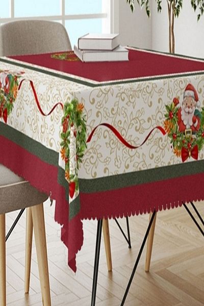 3D ELSE HALI New Year Concept Decorative Stain Resistant Tablecloth Ps45