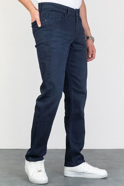HLT JEANS Férfi sötétkék, normál szabású, laza szabású, rugalmas Lycra farmer farmer farmer nadrág Hlthe 003005