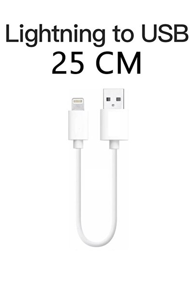 MOBİL GO Lightning To Usb Şarj Kablosu 25cm Iphone 5 6 7 8 X Pro Uyumlu Power...