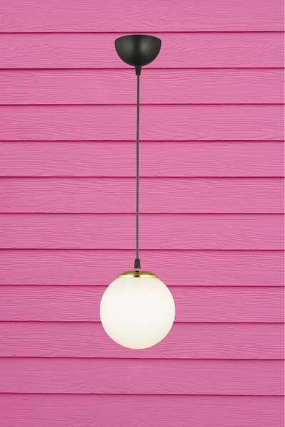 SONSUZ AYDINLATMA&AVİZE Black and White Luxury Chandelier - Infinite Pendant Lamp, Globe Ball Glass, Flat Downward Facing