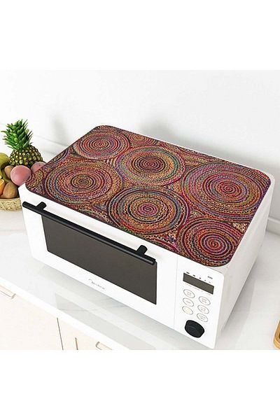 3D ELSE HALI Else Patterned Microwave Oven Cover Protective Mat Non-Slip Base Washable Organizer Case