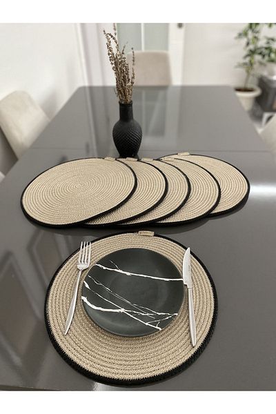 Parla Life Σετ 6 Χειροποίητων Πιάτων / Αμερικάνικο Σερβίρισμα / Χειροποίητο