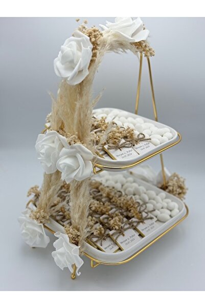 Mirabella Gift İki Katlı Standlı 80 Adet Çikolatalı Kız Isteme Ve Söz-nişan S...