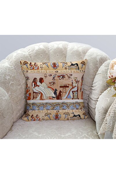 Else Dekor Ethnic Egyptian Hitit Κάλυμμα μαξιλαριού με αυθεντικό τυπωμένο μοτίβο ψηφιακής εκτύπωσης