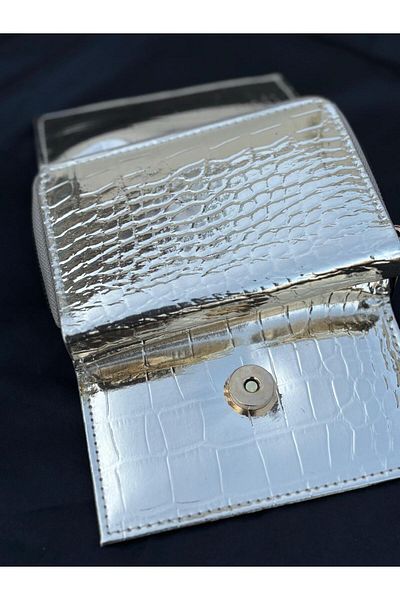 By EDUU Gold Crocodile Patterned - Multi-Compartment Card Holder Wallet
