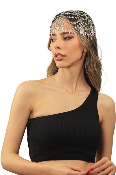 LABALABA Kadın Antik Gümüş Kaplama Tasarım Saç Zinciri