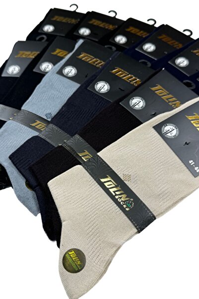 TOLIN 14197 Модель чоловічих бамбукових шкарпеток - 12-пакетний кольоровий набір