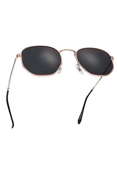 Polo55 Petra Hexagon Pentagonal Rose-Black Women's Sunglasses