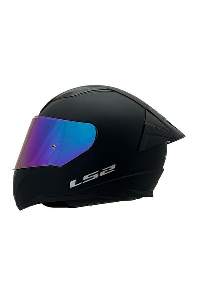 LS2 Rapıd 2 Race Mat Siyah Kapalı Motosiklet Kaskı Gökkuşağı Camlı