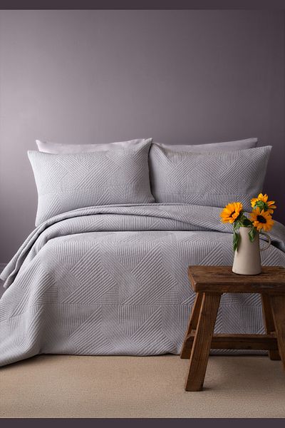 Apricitas HOME Double Savoy Gray Jacquard Bedspread Set