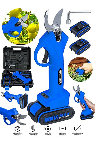 Graizer Alman 128 Vf 10 Ah Kömürsüz Motor Akülü Bağ Makasi Dal Budama Kesme M...