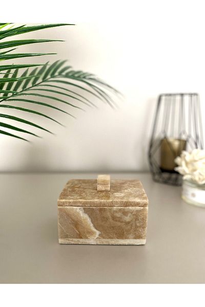 Elysian Marble Decorative Box with Lid Organizer Jewelry