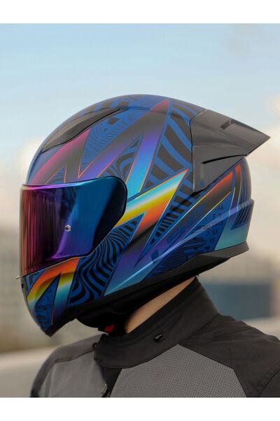 LS2 RAPID 2 RACE OPTIK MAT MAVİ-MOR KASK