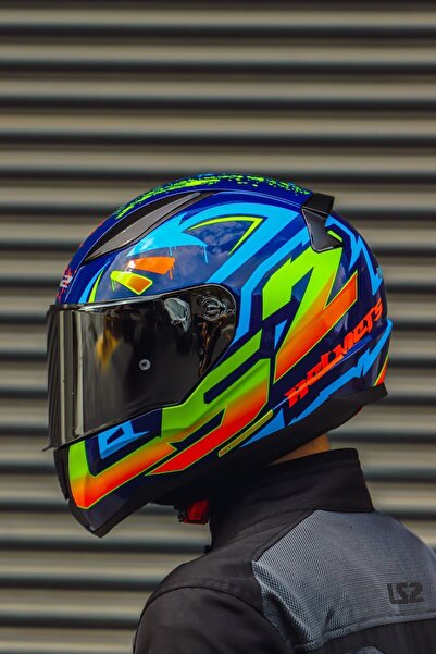 LS2 RAPİD TAGLINE MAVİ-NEON SARI