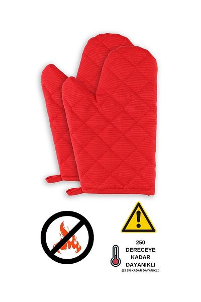 sevilya Fireproof and Heat Resistant Set of 2 Oven Gloves