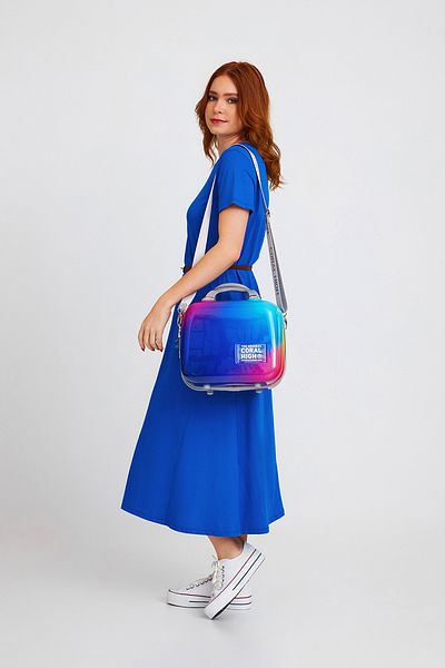 Coral High Colorful Patterned Pc Makeup Bag with Shoulder Strap 16824