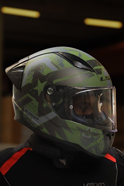 LS2 RAPID 2 RACE THUNDER  BIRDS MAT YEŞİL-SİYAH-GRİ KASK