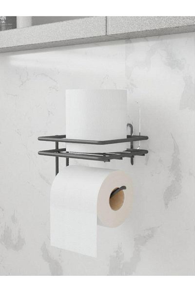 SUNTEL BANYO VE MUTFAK AKSESUARLARI Αυτοκόλλητο Suntel - Στήριγμα χαρτιού υγείας με αυτοκόλλητο και ανταλλακτικό