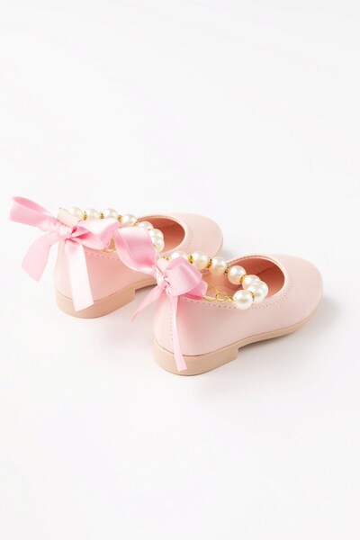 Banamio Eloise Girl's Shoes - Back Bow and Pearl Tie