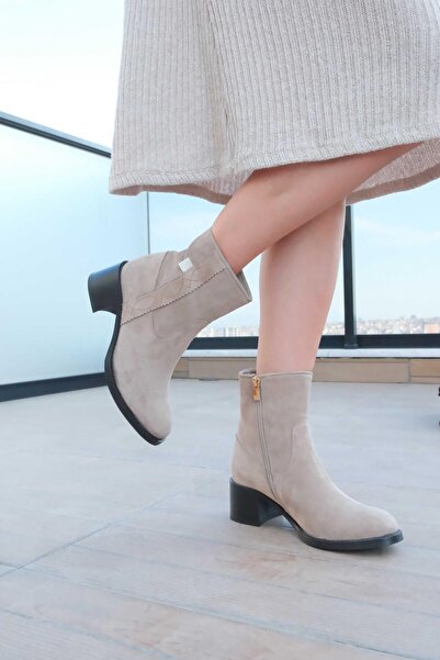 FOLLİNİ Kadın Süet Nakış Detaylı Bot