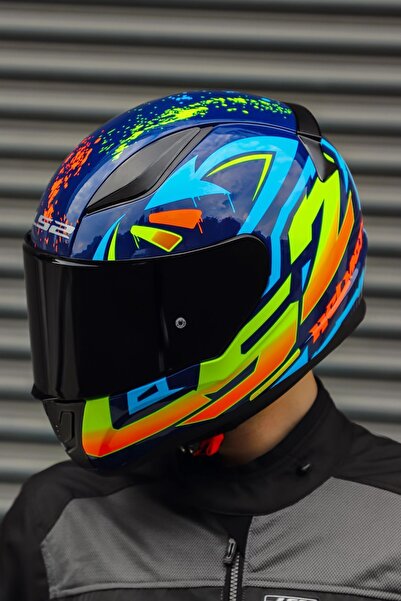 LS2 RAPİD TAGLINE MAVİ-NEON SARI