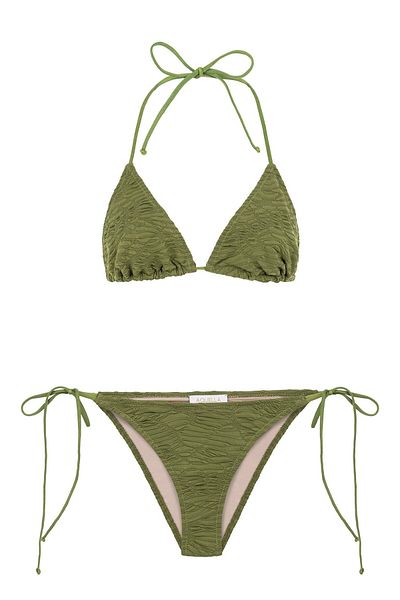 AQUELLA Textured Triangle Bikini Set