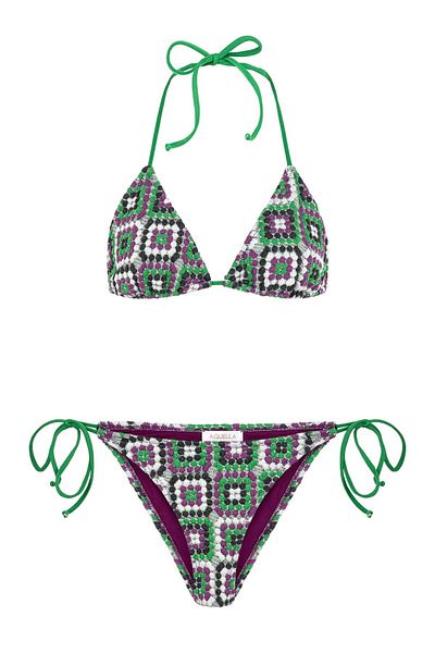 AQUELLA Textured Triangle Bikini Set