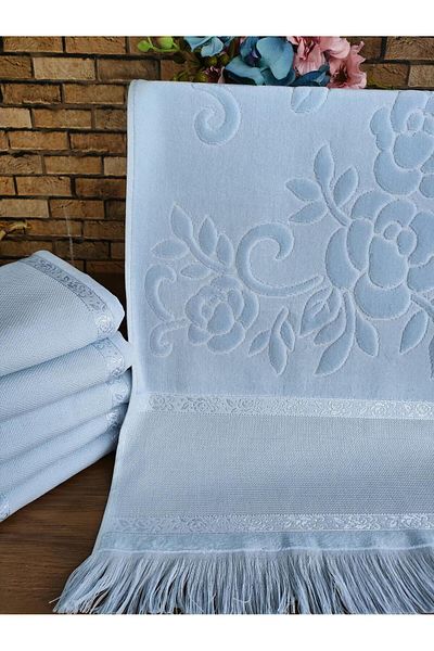 sarra Baby Blue 50x90cm Sarra 6 piese prosoape etaminate cu franjuri