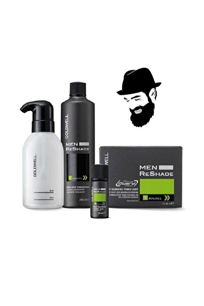 GOLDWELL Men Reshade 4ca Saç Ve Sakal Boyası 4 X 20 Ml + Oksidan +losyon 250 ml  Siyah