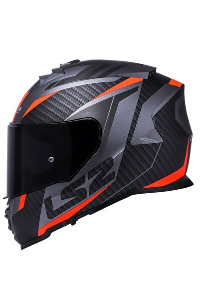 LS2 Storm 2 Racer Mat Tıtanıum-turuncu Kask