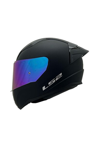 LS2 Rapıd 2 Race Mat Siyah Kapalı Motosiklet Kaskı Gökkuşağı Camlı