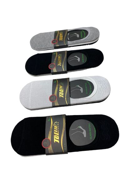 TOLIN Мъжки комплект от 12 бамбукови балерини, смесени цветове, неплъзгащи се, невидими, 10400