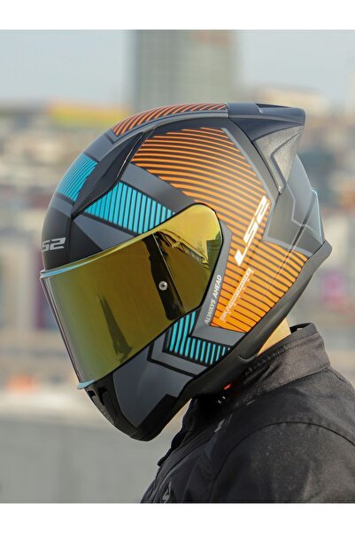 LS2 RAPID 2 RACE EXTRA MAT GRİ-NEON TURUNCU KASK