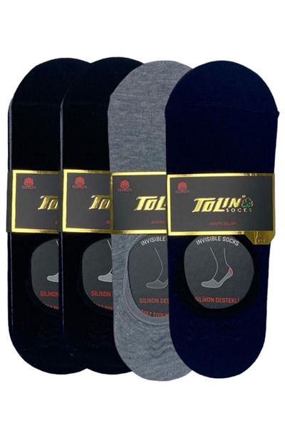 TOLIN Ανδρικές κάλτσες μπαλαρίνας 12 τεμαχίων μικτού χρώματος χτενισμένες βαμβακερές κάλτσες αντιολισθητικές γόβες Invisible 10100