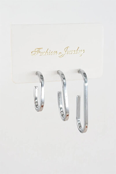 PSGT Kadın Özel Tasarım Geometrik 3 Boy Küpe Seti