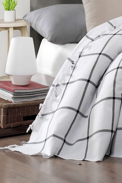 Lux Touch سكوتش أسود مزدوج بايك - غطاء أريكة قطني 200x220 سم