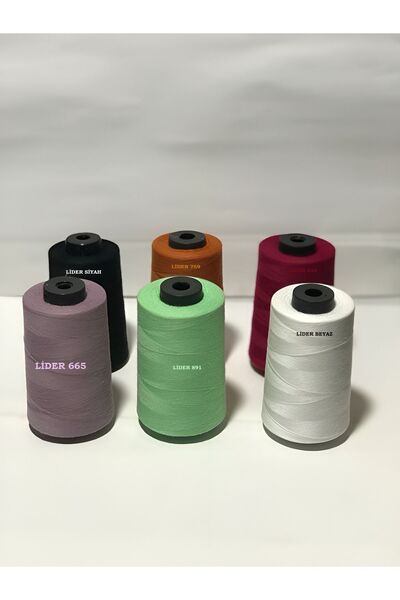 Lider Dikiş Iplik 6'lı Set Dikiş Ipliği 120 No 5000mt, Polyester