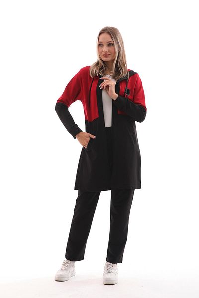 WestBound Σετ αθλητική φόρμα μπορντό Hijab - Casual και Crested Color Block