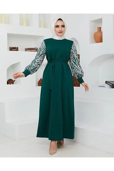 modasindoma فستان نسائي بأكمام زيبرا